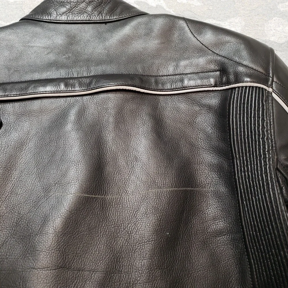 Xpert Performance Gear Jacket Mens Small Black Leather Full‎ Zip